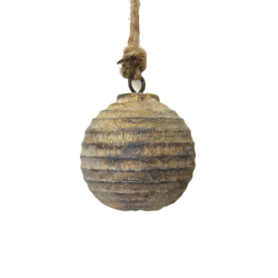 Bombka drewniana rustykalna Kula w paski